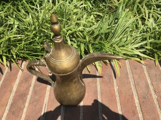 Antique Arabic Coffee Pot Dallah Islamic Copper Brass Handmade 8