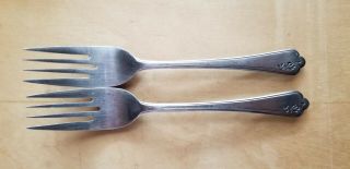 2 Antique Vintage Collectible Forks 6.  25 " Imperial Stainless - Korea