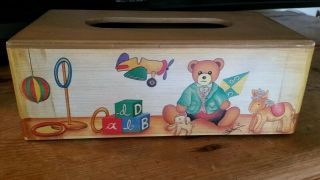 Vintage Decoupage Wooden Tissue Box Hand Crafted & Painted Kindergarten Plus