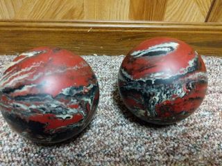 2 Vintage Paramount Swirl - Duckpin Bowling Balls 4