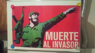 Cold War Cuba Propaganda Poster Fidel Castro