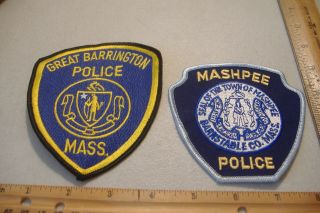 Great Barrington & Mashpee,  Barnstable Co.  Massachusetts Police Patches