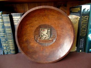 Early 20th C,  Hand Carved & Turned,  Wooden Wall Plaque,  Crest Of Steiermark