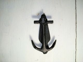 Vintage Black Cast Iron Anchor Door Knocker Nautical Decor