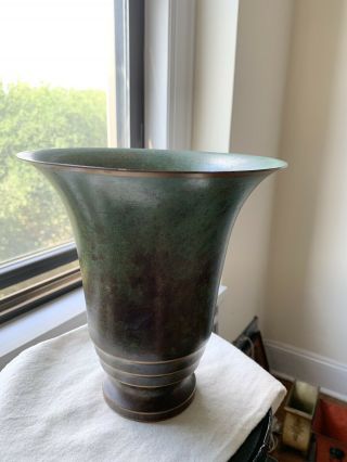 Carl Sorensen 1920’s Bronze Art Deco 8 1/4” Vase
