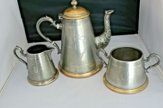 Vintage Heavy German Silverplate Tea/coffee Service