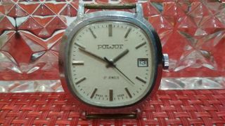 Watch Poljot 17 Jewels Vintage Ussr Mechanical Wrist Watch Cal 2614.  2h
