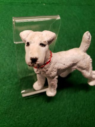 Antique Vtg Dog Figurine Cast Iron Fox Terrier Pit 3 " Tall Small Ec