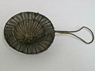 Antique French Woven Wire Tea Basket Strainer