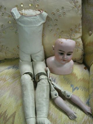 Antique Armand Marseille Alma Bisque Porcelain Doll Head Germany Weighted Eyes