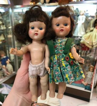Two Vintage 8 " Vogue Ginny Dolls Walker Dolls Hard Plastic
