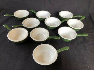 Antique set of 10 Albert Pillivuyt Porcelain Ramekins / Souffle Dishes 2