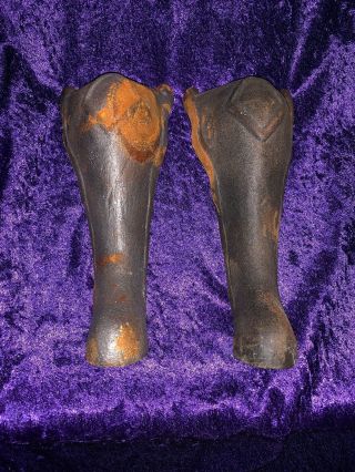 Ornate Antique Cast Iron Parlor Stove Leg Wood Coal Burner Pot Belly Heater Foot