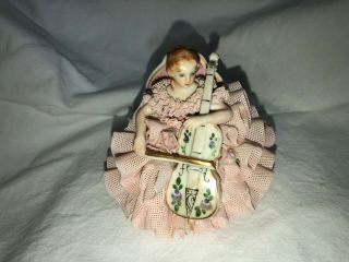Mz Irish Dresden " Stephanie " Celtic Melodie Ireland Cello Playing Figure Lace