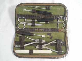 Antique Vintage Manicure And Pedicure Set Germany Case Made In Austria