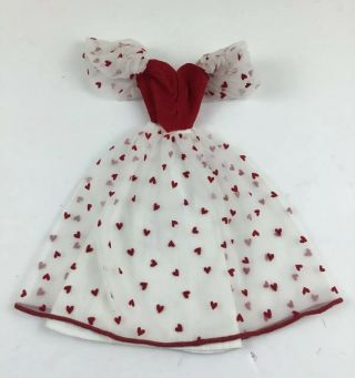 Barbie Doll Vintage Loving You Barbie Doll Heart Dress Clothes Outfit red White 2