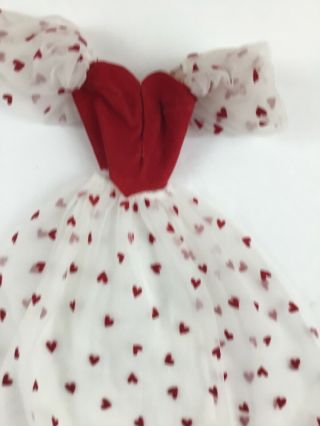 Barbie Doll Vintage Loving You Barbie Doll Heart Dress Clothes Outfit red White 3