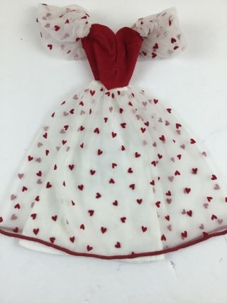Barbie Doll Vintage Loving You Barbie Doll Heart Dress Clothes Outfit red White 4