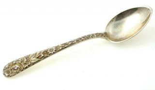 S.  Kirk & Son Repousse Sterling Silver Demitasse Spoon 4 1/16 Inches Long