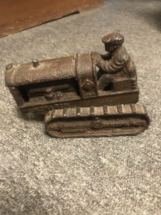 Hubley Antique Cast Iron Monarch Bulldozer Toy Tractor Approx.  5.  5 "