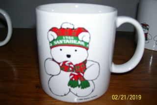 Set of 4 Vintage 1986 Dayton Hudson Santa Bear ceramic mugs 3