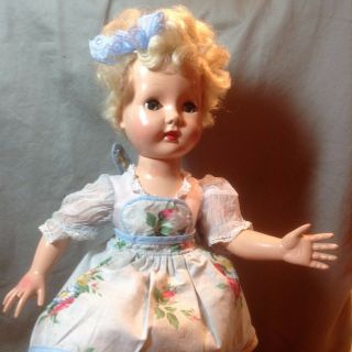 Vintage Hard Plastic Honey Doll By Effanbee Hard Plastic Platinum Blonde Wig
