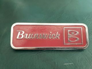 Brunswick Gold Crown Nameplate Brass/nickel Pool Table Vintage Antique 63