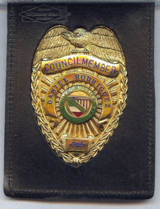 Nogales Arizona City Council Member Rodriguez,  Alderman Badge Entenmann - Rovin Co