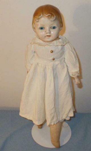 Antique 1915 Ideal Girl Doll 17 " Composition/leather Body