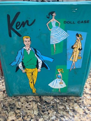 Vintage 1961 Ken Doll And Case Of Clothing And Accessories