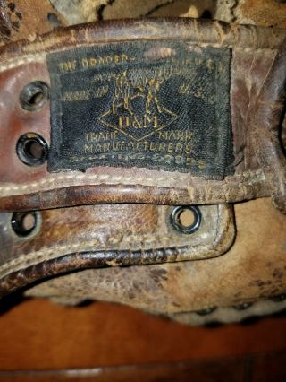 Two Antique Draper Maynard D&M Baseball gloves 3