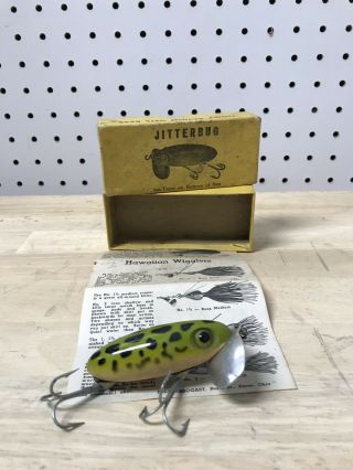 Vintage Fred Arbogast Jitterbug Fishing Lure Box And Paperwork Akron