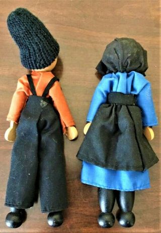Vintage Amish Doll Made of clothes pins and wood,  Handmade clothes,  Boy & Girl 2