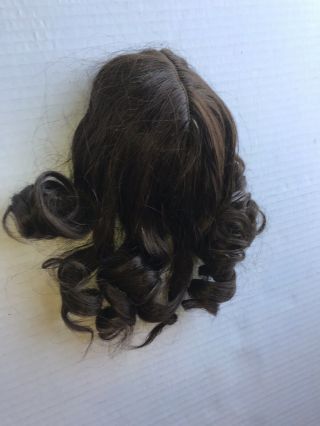 Antique Hand Tied Human Hair Doll Wig Dark Rich Color Size 12 No Doll