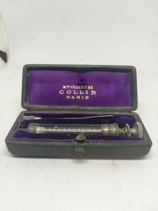 19th Century Pravaz Hipodermic Needle Mon Charriere Collin Paris Silver