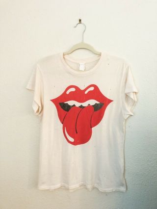 Vintage Rolling Stones Kiss Memorabelia Shirt Rare Size Large