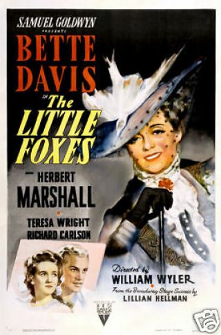 The Little Foxes Bette Davis Vintage 1941 Movie Poster