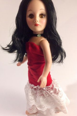 11” Vintage EFFANBEE Doll Spanish 1975 - 76 Hazel Sleep Eyes Long Wavy Black Hair 2
