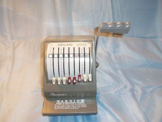 Very Rare Vintage Paymaster Check Writing Machine Model Number 9000 - 8 In Like N