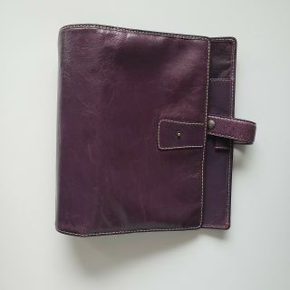 Filofax Malden Antiqued Leather A5 Planner Organizer,  Purple