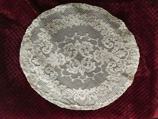 Gorgeous French Antique Handmade Doily - 17 " By 15 1/2 "