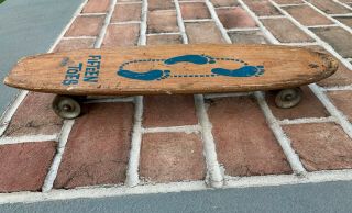 Vintage Nash 15 Fifteen Toes Wooden Wood Skateboard Sidewalk Surf Metal Wheels