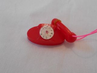 Vintage Barbie Accessories Red Princess Dial Phone Telephone