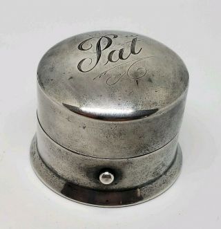 Antique Sterling Silver 925 Ring Box 1952 Engraved Pat From Dad R.  Bickinton