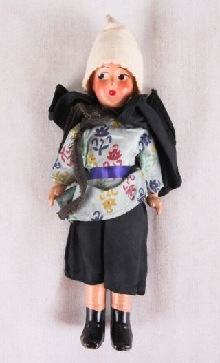 Vintage Eastern European Composite Doll,  8 ",  Bulgarian? Albanian?