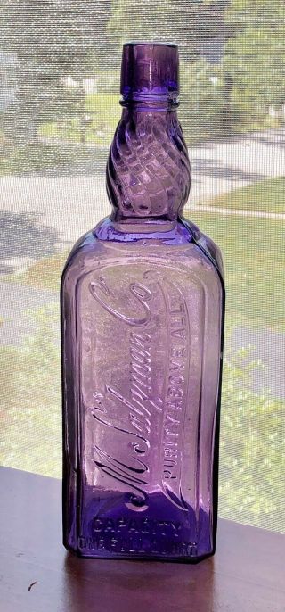 M.  Salzman Co.  Ny Antique Whiskey Quart Bottle Amethyst