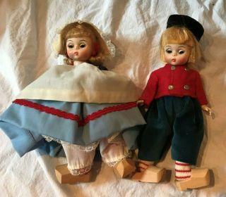 Vintage 7 " Madame Alexander International Dolls Boy & Girl From The Netherlands