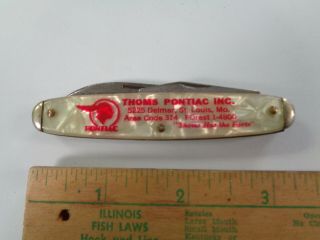 Vintage Advertising Mop Lipic 2 Blade Knife Thoms Pontiac St Louis Usa (sac)