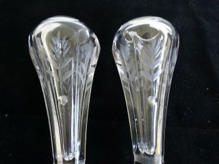 Pair (2) Clear Glass Antique Automobile Interior Glass Bud Vase Floral 4