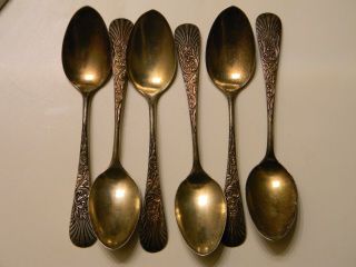 Six (6) - Antique Frank M.  Whiting Sterling Demitasse Spoon 